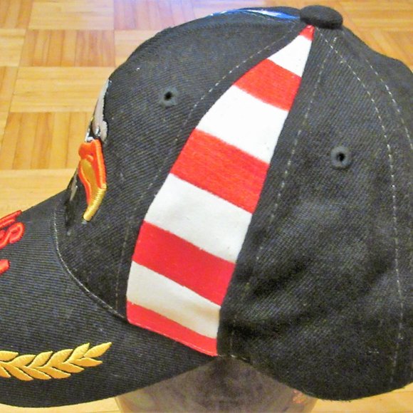 Black Cap USA Flag Eagle Stars  Embroidery Baseball Cap Master Cap - Picture 5 of 9
